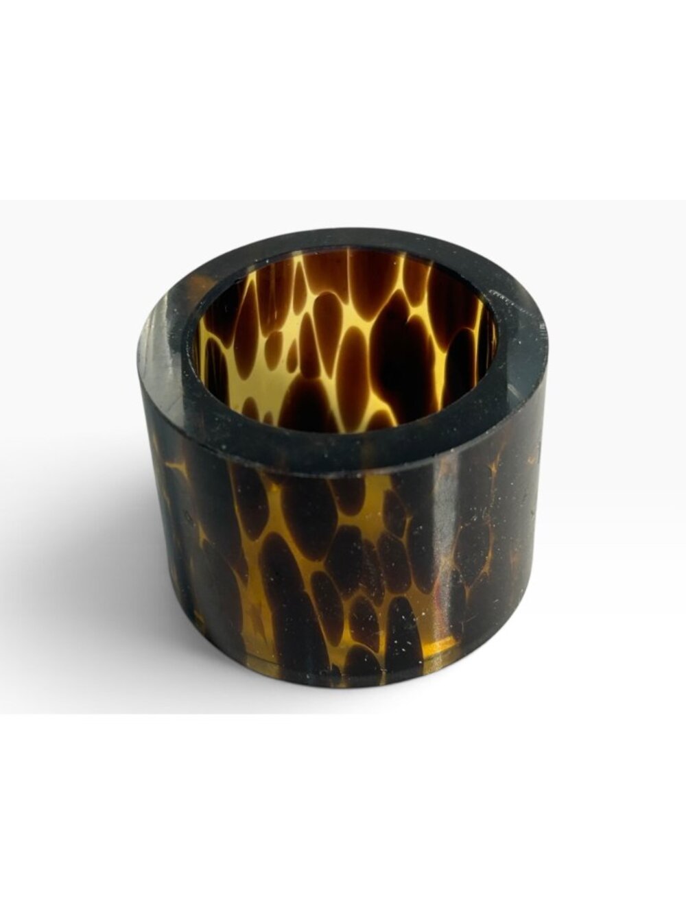 Vintage Tortoiseshell Glass Napkin Rings Set of 6 Faux Tortoise Shell Table Deco - Picture 6 of 16